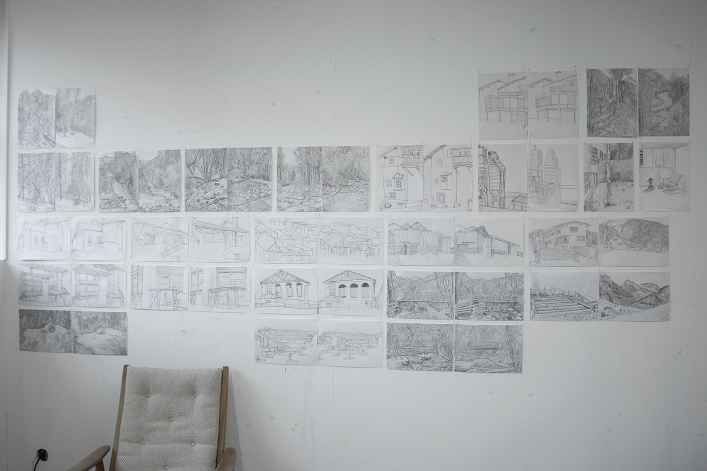 Studio-view with Drawings